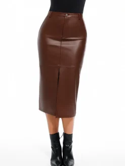 Sculpted Faux Leather Contour Skirt