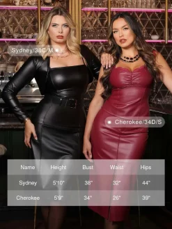 Sculpted Faux Leather Contour Skirt