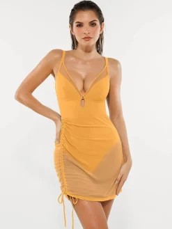 Sculpting Curve Mesh Skirt One-Piece Swimsuit