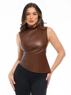 Sculpting 3-in-1 Faux Leather Bodysuit