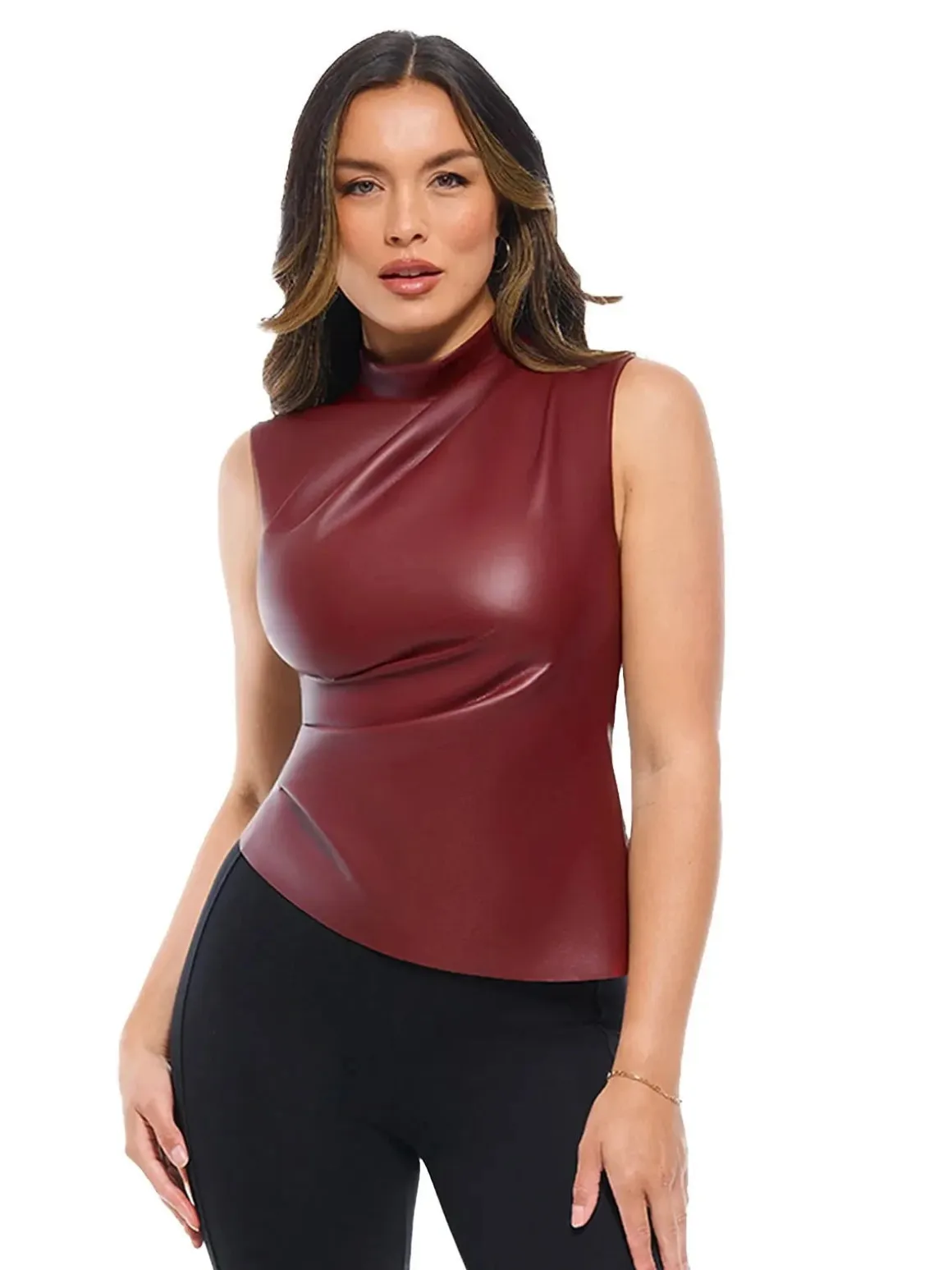 Sculpting 3-in-1 Faux Leather Bodysuit