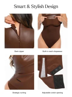 Sculpting 3-in-1 Faux Leather Bodysuit
