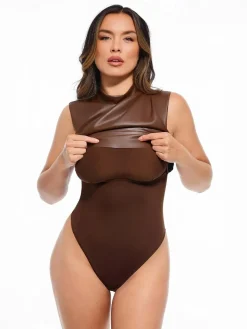 Sculpting 3-in-1 Faux Leather Bodysuit