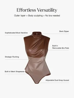 Sculpting 3-in-1 Faux Leather Bodysuit
