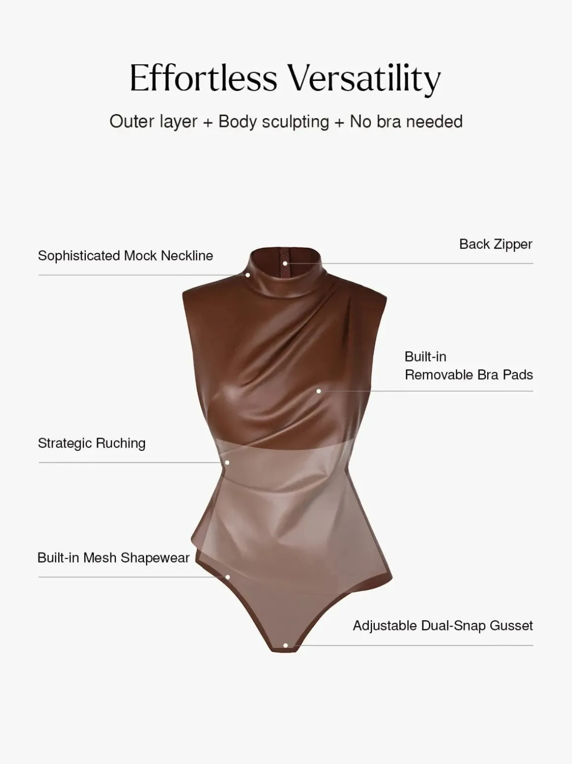 Sculpting 3-in-1 Faux Leather Bodysuit