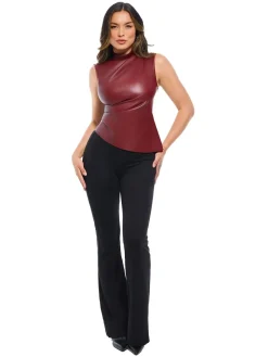 Sculpting 3-in-1 Faux Leather Bodysuit