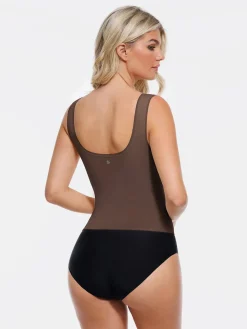 Sculpting Push-Up Square Neck Sleeveless Cami Top with Built-in Bra