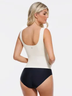 Sculpting Push-Up Square Neck Sleeveless Cami Top with Built-in Bra