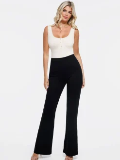 Sculpting Push-Up Square Neck Sleeveless Cami Top with Built-in Bra