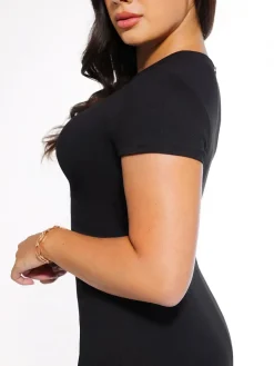 SculptWear Short Sleeve Fitted Sheath Dress