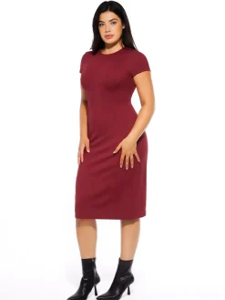 SculptWear Short Sleeve Fitted Sheath Dress