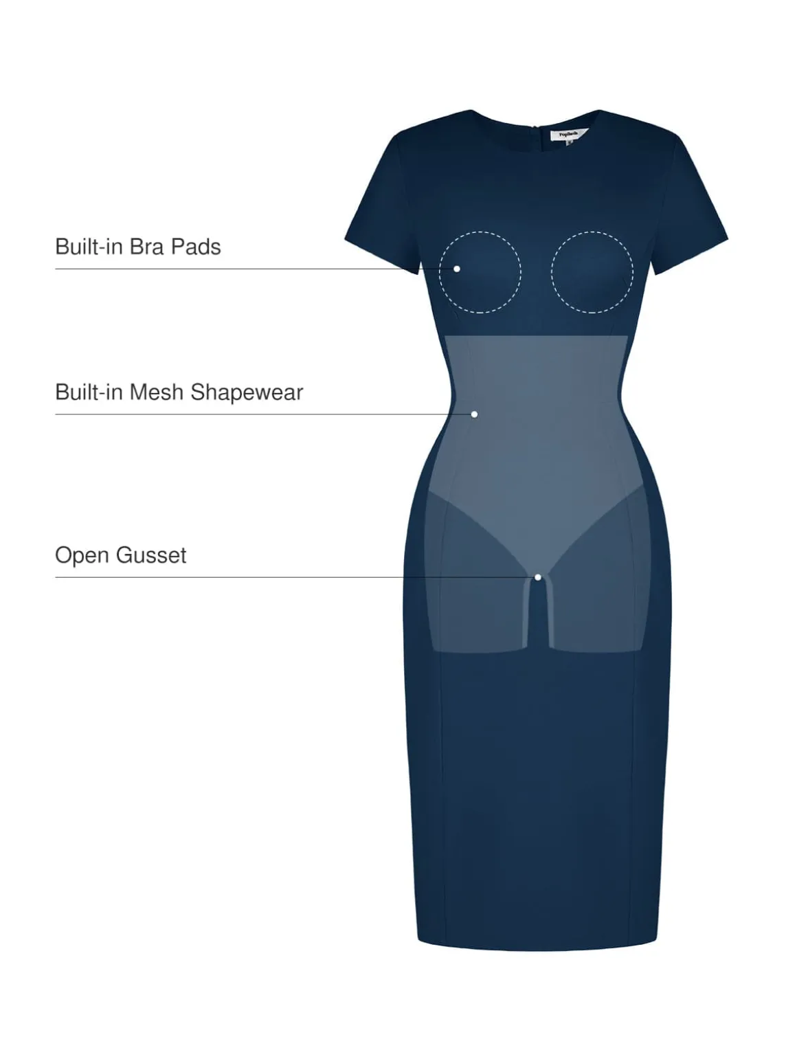 SculptWear Short Sleeve Fitted Sheath Dress