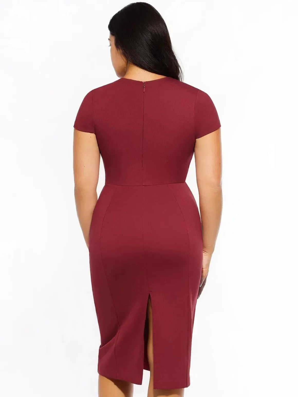 SculptWear Short Sleeve Fitted Sheath Dress