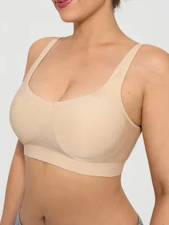 Seamless Adjustable Wide-Strap Underwire-Free Smoothing Bra