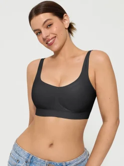 Seamless Adjustable Wide-Strap Underwire-Free Smoothing Bra