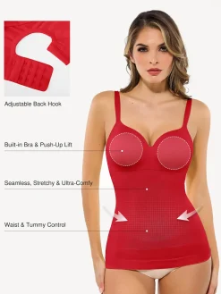 Seamless Built-in Bra All-in-One Push-Up Sculpting Cami Top