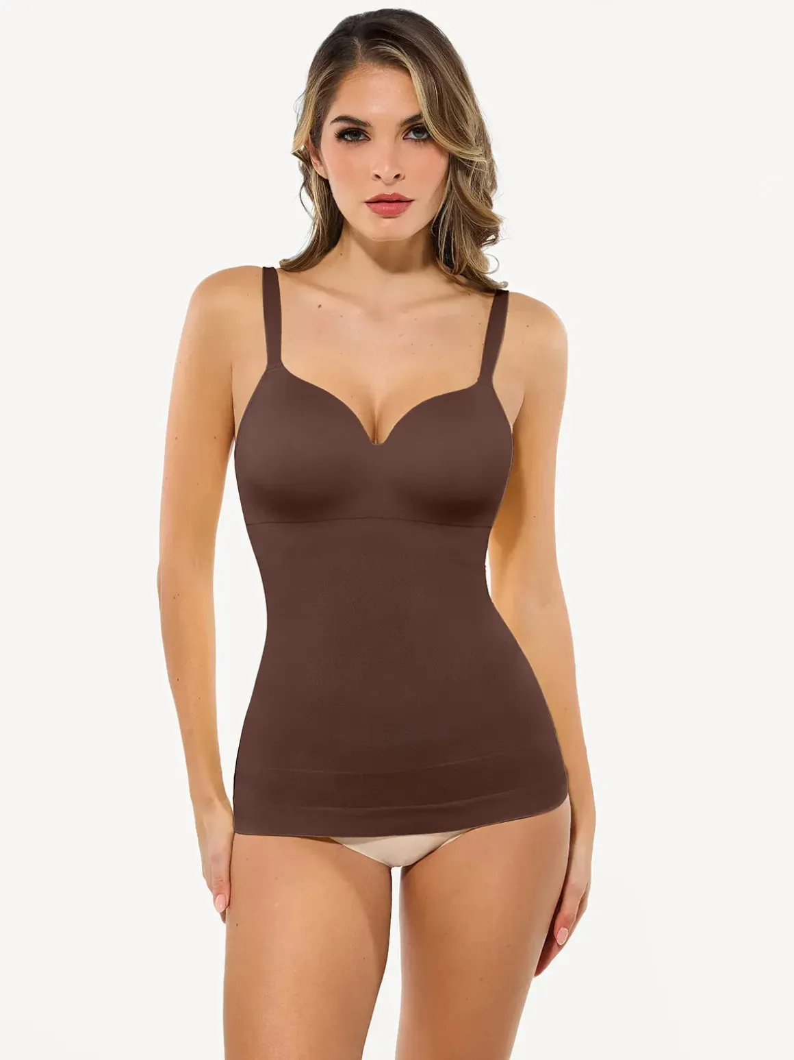 Seamless Built-in Bra All-in-One Push-Up Sculpting Cami Top