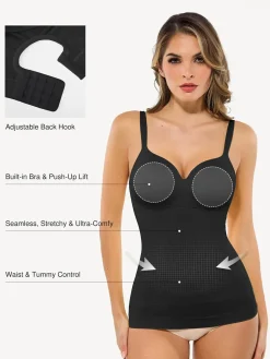 Seamless Built-in Bra All-in-One Push-Up Sculpting Cami Top