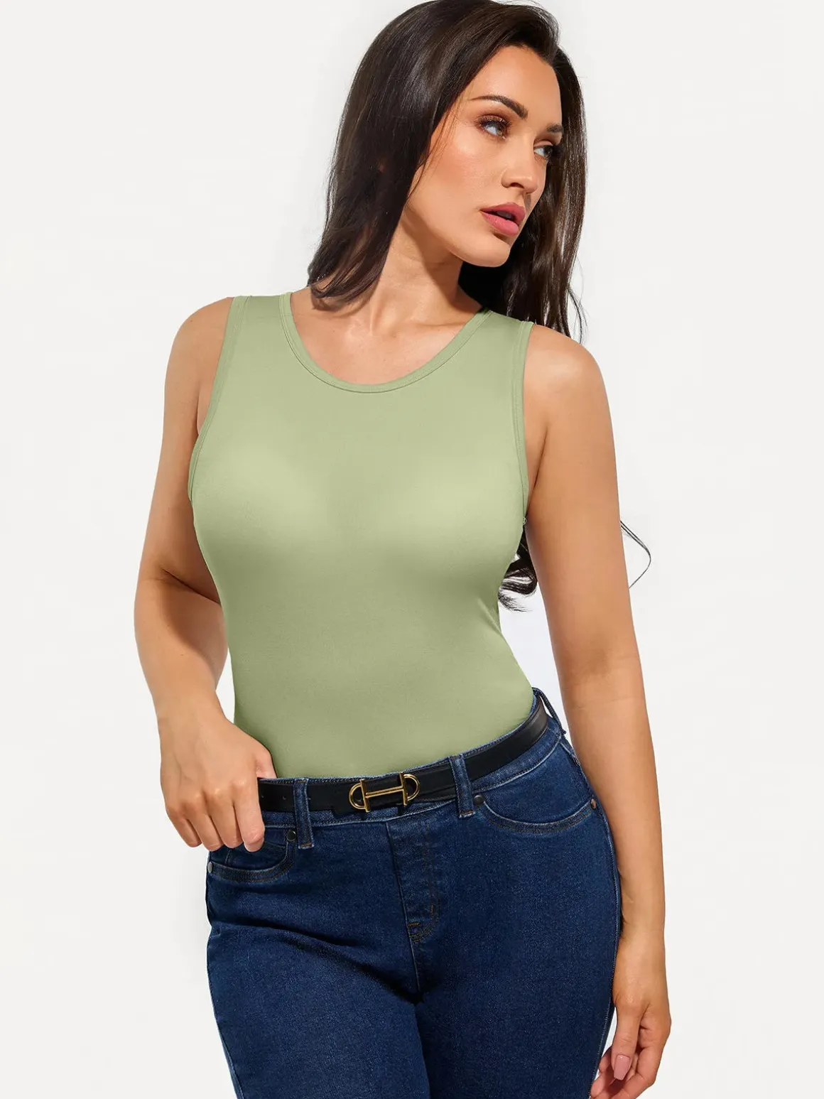 Seamless Built-in Bra All-in-One Shapewear Tank