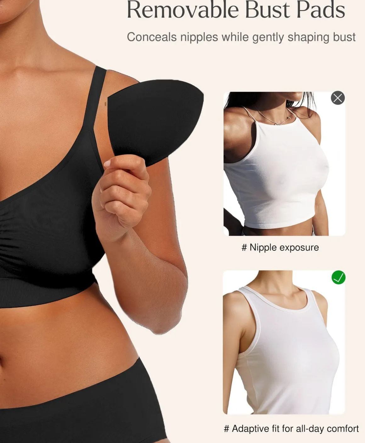 Seamless Comfort Removable Pad Everyday Bra