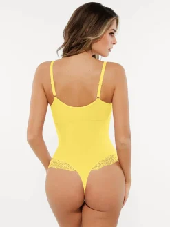 Seamless Lace V-Neck Shapewear Bodysuit