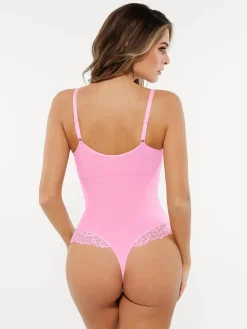 Seamless Lace V-Neck Shapewear Bodysuit
