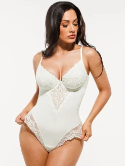 Seamless Lace V-Neck Shapewear Bodysuit