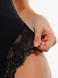 Seamless Lace V-Neck Shapewear Bodysuit