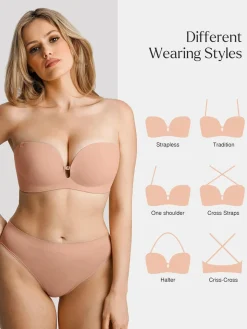 Seamless Non-Slip Push-Up Shaping Strapless Bra