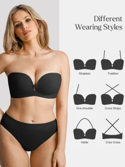 Seamless Non-Slip Push-Up Shaping Strapless Bra
