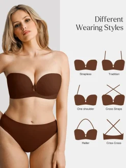 Seamless Non-Slip Push-Up Shaping Strapless Bra