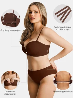 Seamless Non-Slip Push-Up Shaping Strapless Bra