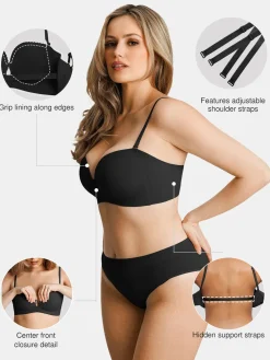 Seamless Non-Slip Push-Up Shaping Strapless Bra