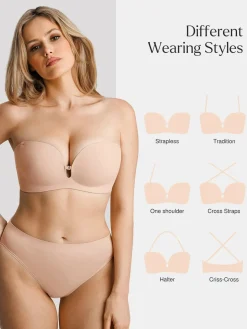 Seamless Non-Slip Push-Up Shaping Strapless Bra