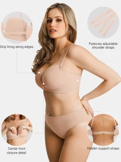 Seamless Non-Slip Push-Up Shaping Strapless Bra