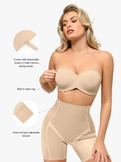 Seamless Push-Up Shapewear Bra Butt-Lifting Shorts Set