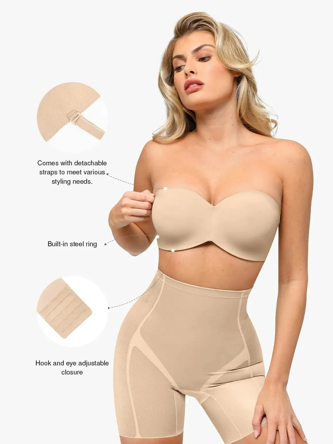 Seamless Push-Up Shapewear Bra Butt-Lifting Shorts Set