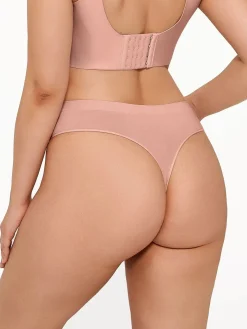 Seamless Solid Mid-Rise Thong Brief