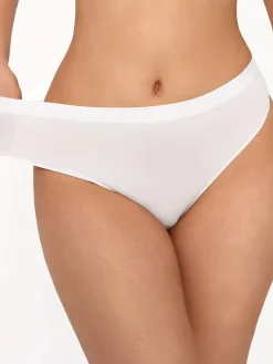 Seamless Solid Mid-Rise Thong Brief