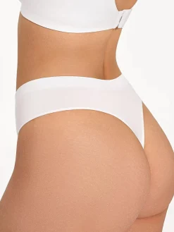 Seamless Solid Mid-Rise Thong Brief