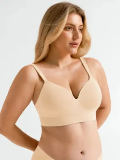 Seamless Wireless Adjustable Wide-Strap T-Shirt Bra