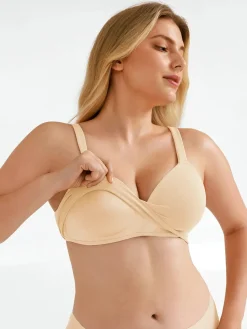 Seamless Wireless Adjustable Wide-Strap T-Shirt Bra