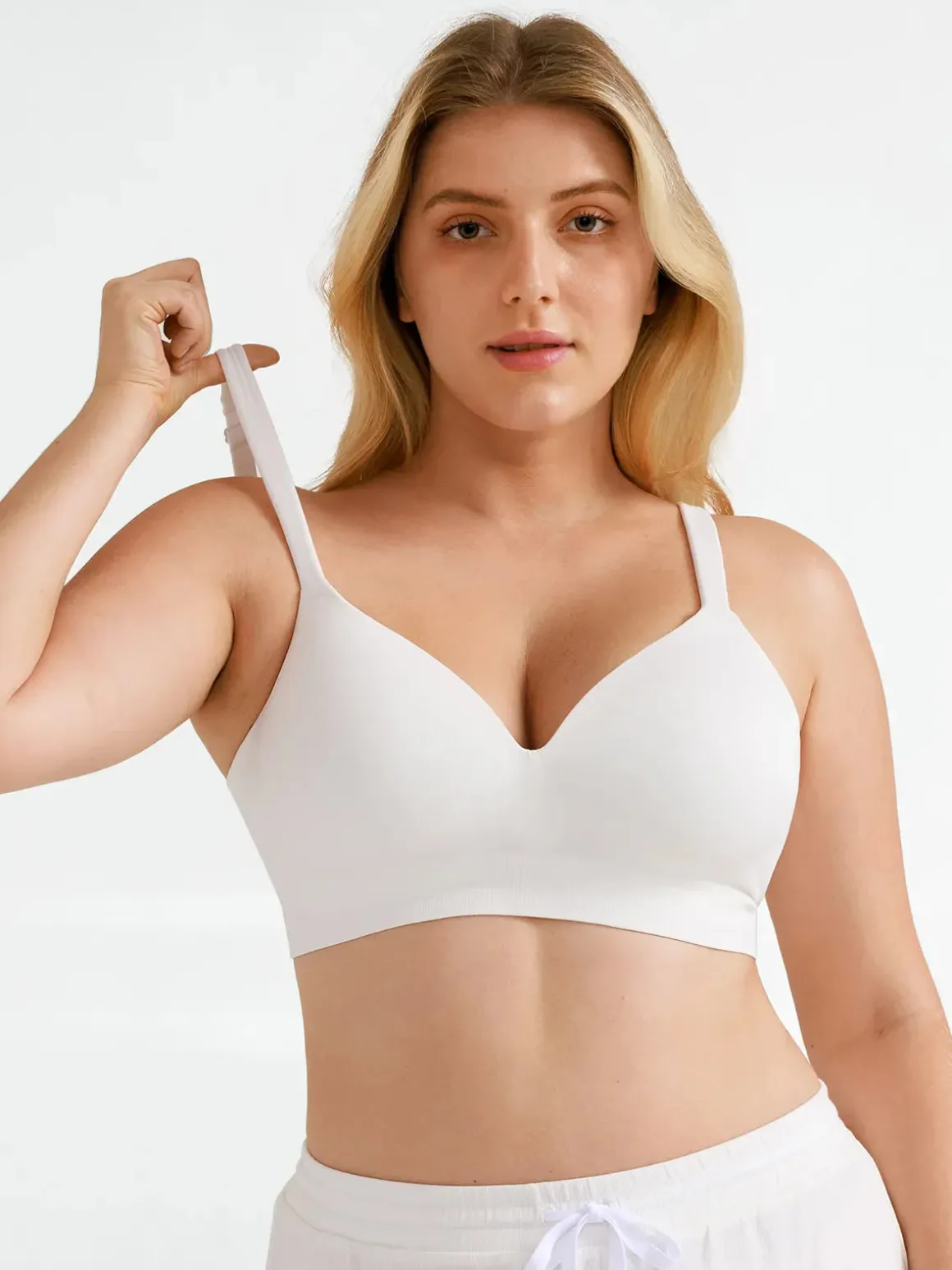 Seamless Wireless Adjustable Wide-Strap T-Shirt Bra