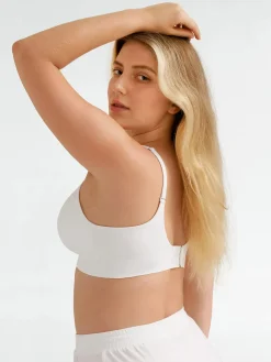 Seamless Wireless Adjustable Wide-Strap T-Shirt Bra