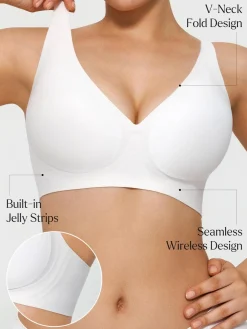 Seamless Wireless Jelly Comfort Plunge Bra