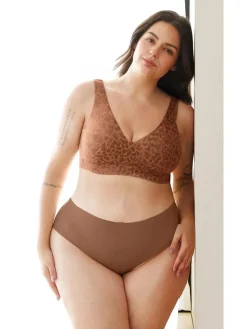 Seamless Wireless Jelly Leopard Contour Minimizer Support Bra