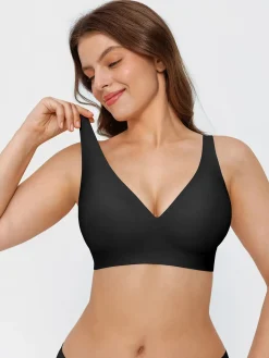 Seamless Wireless Jelly Leopard Contour Minimizer Support Bra