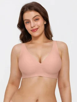 Seamless Wireless Jelly Leopard Contour Minimizer Support Bra