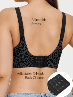Seamless Wireless Jelly Leopard Contour Minimizer Support Bra