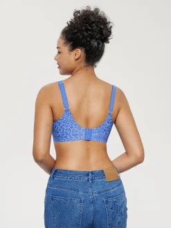 Seamless Wireless Jelly Leopard Contour Minimizer Support Bra